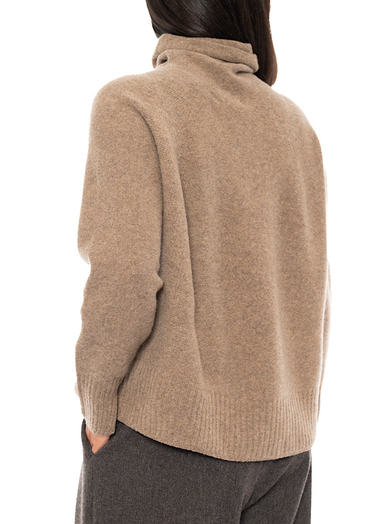 RELAXED FINE WOOL TURTLENECK PULLOVER