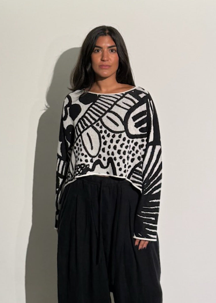 PRE-ORDER RUNDHOLZ BLACK LABEL PULLOVER *TREE JACQUARD* (Shown in BLACK JACQUARD)