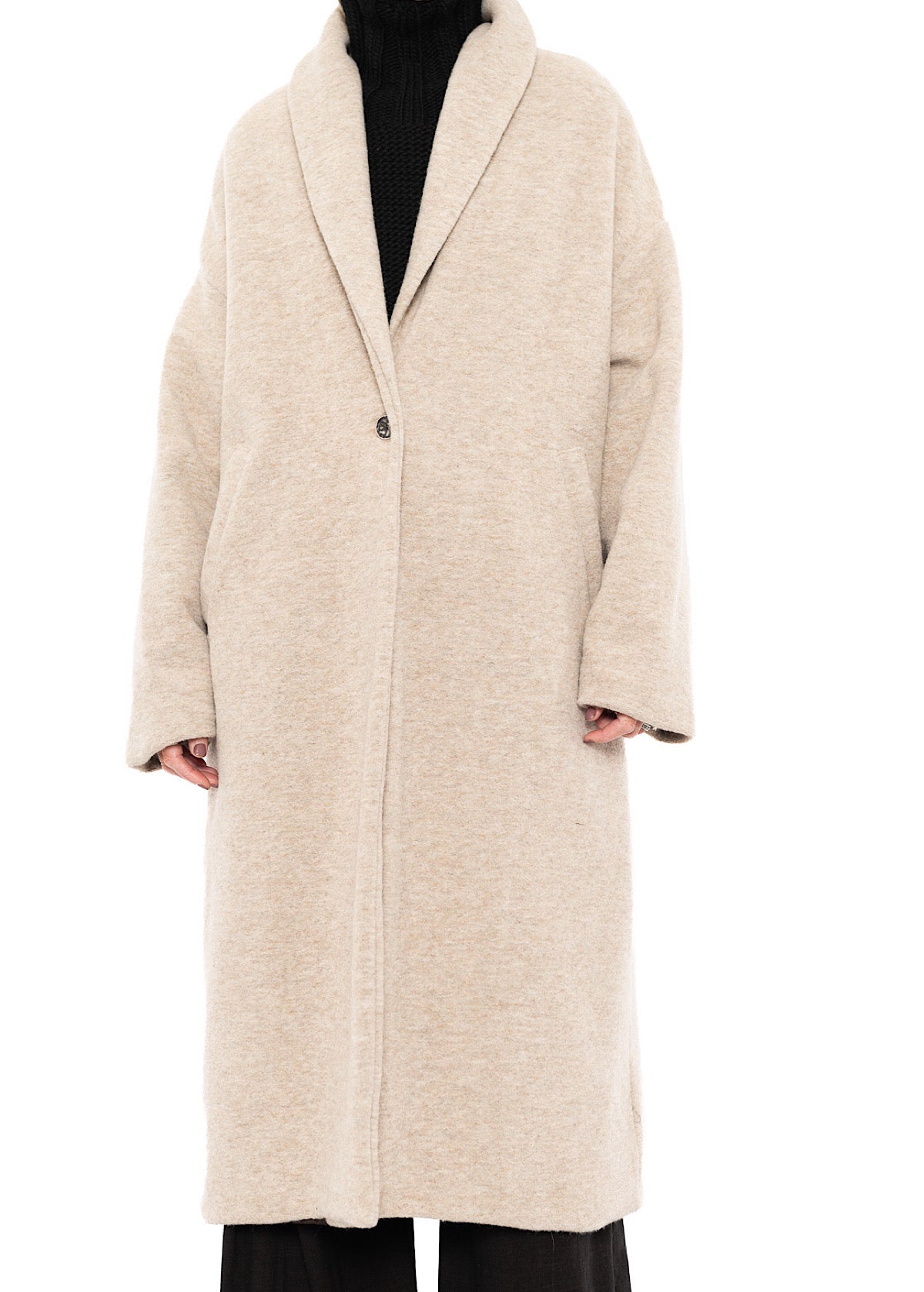 WOOL-BLEND COAT WITH SCARF