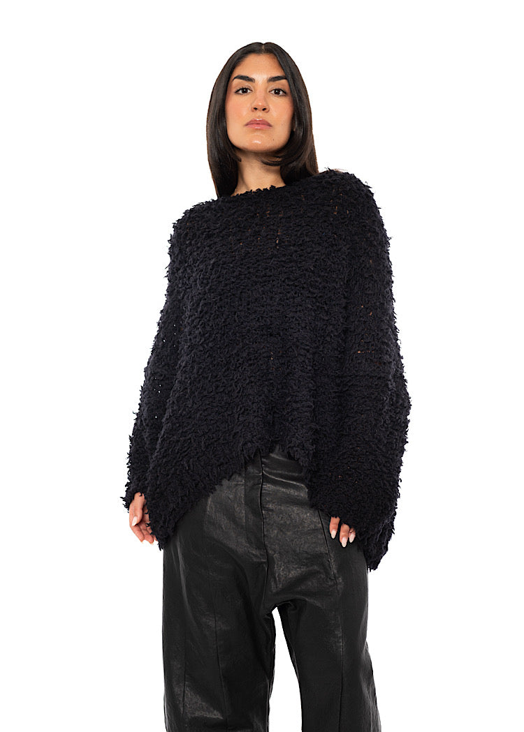 TEXTURED WOOL BLEND PULLOVER