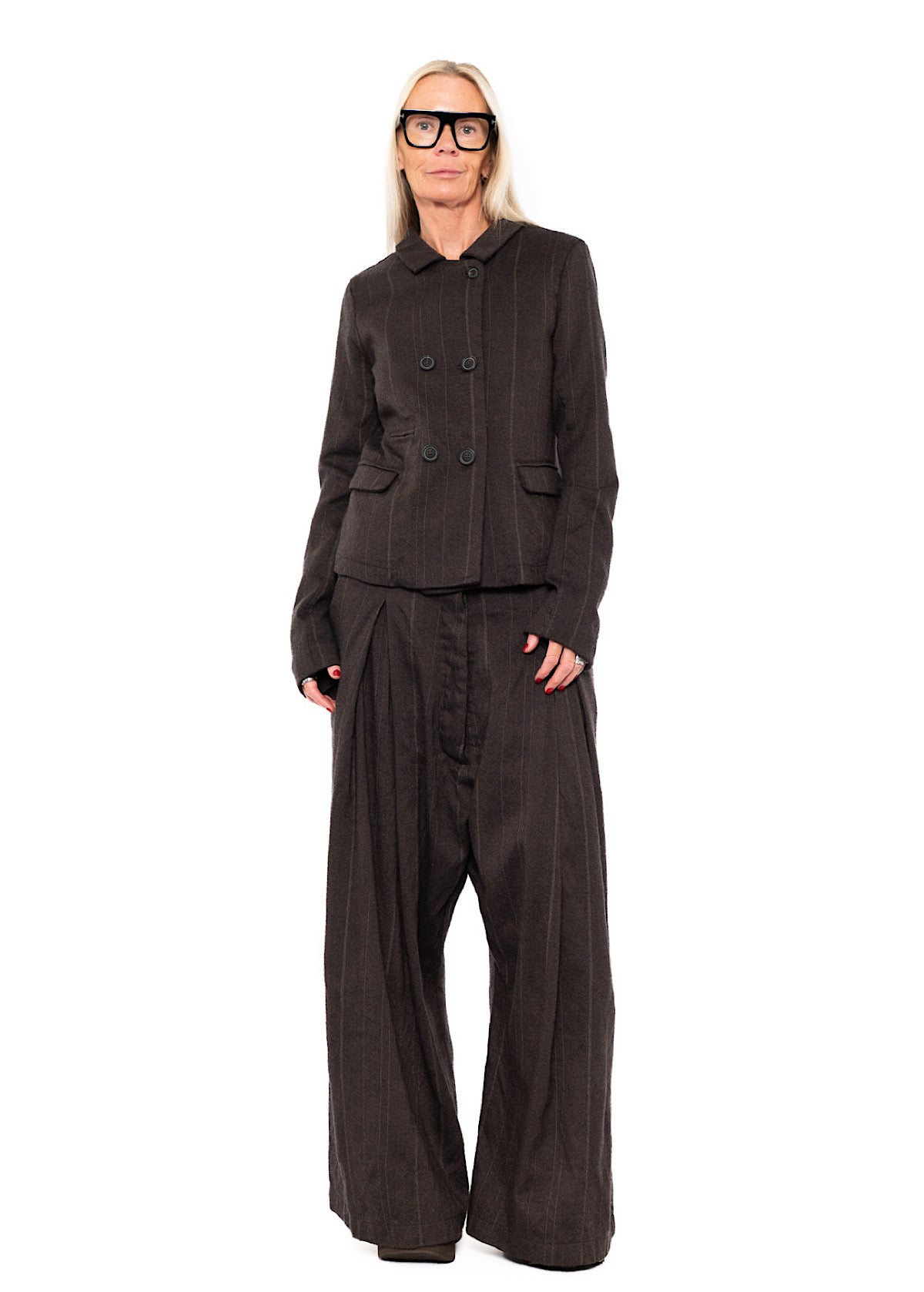 PINSTRIPE WOOL TAILORED JACKET