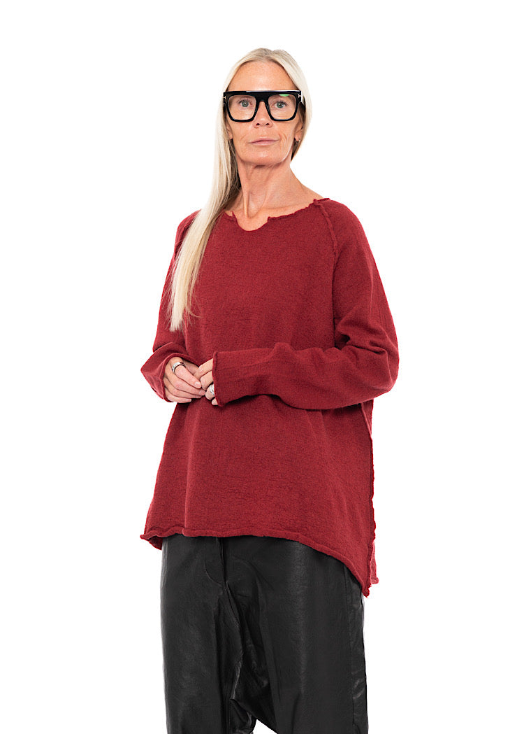 RELAXED BOILED WOOL PULLOVER