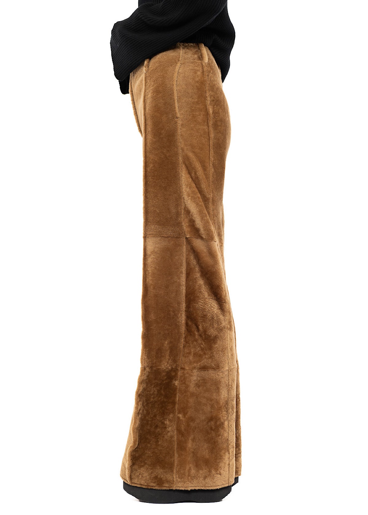 WIDE FUR LEATHER TROUSER