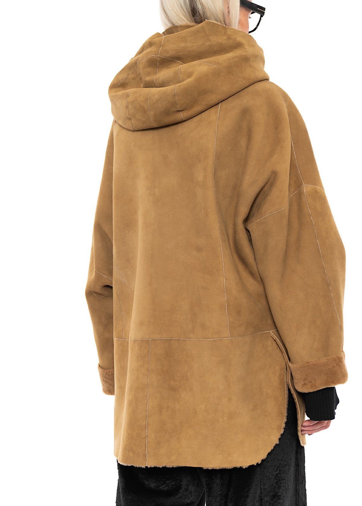 REVERSIBLE FUR HOODED JACKET