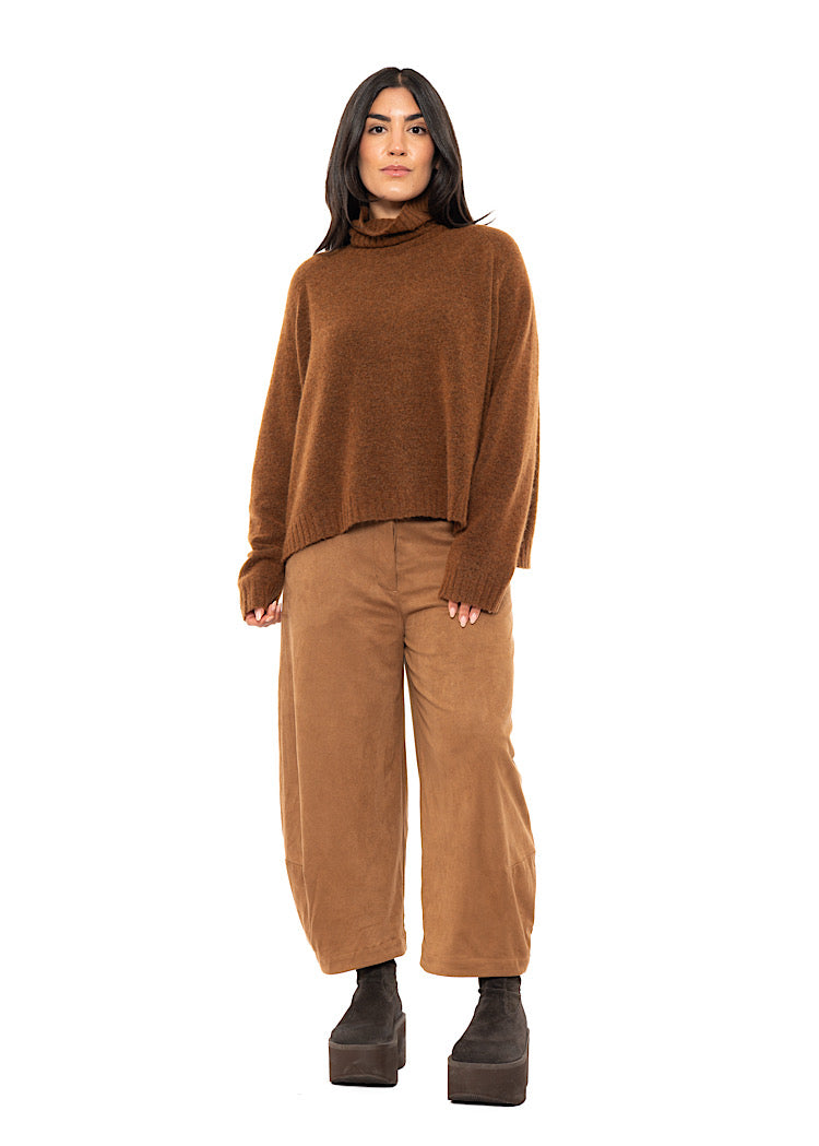 BRUSHED MÉLANGE KNITTED PULLOVER