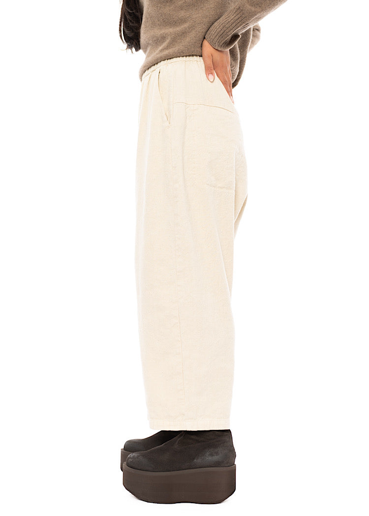 BRUSHED COTTON-LINEN BALLOON TROUSER