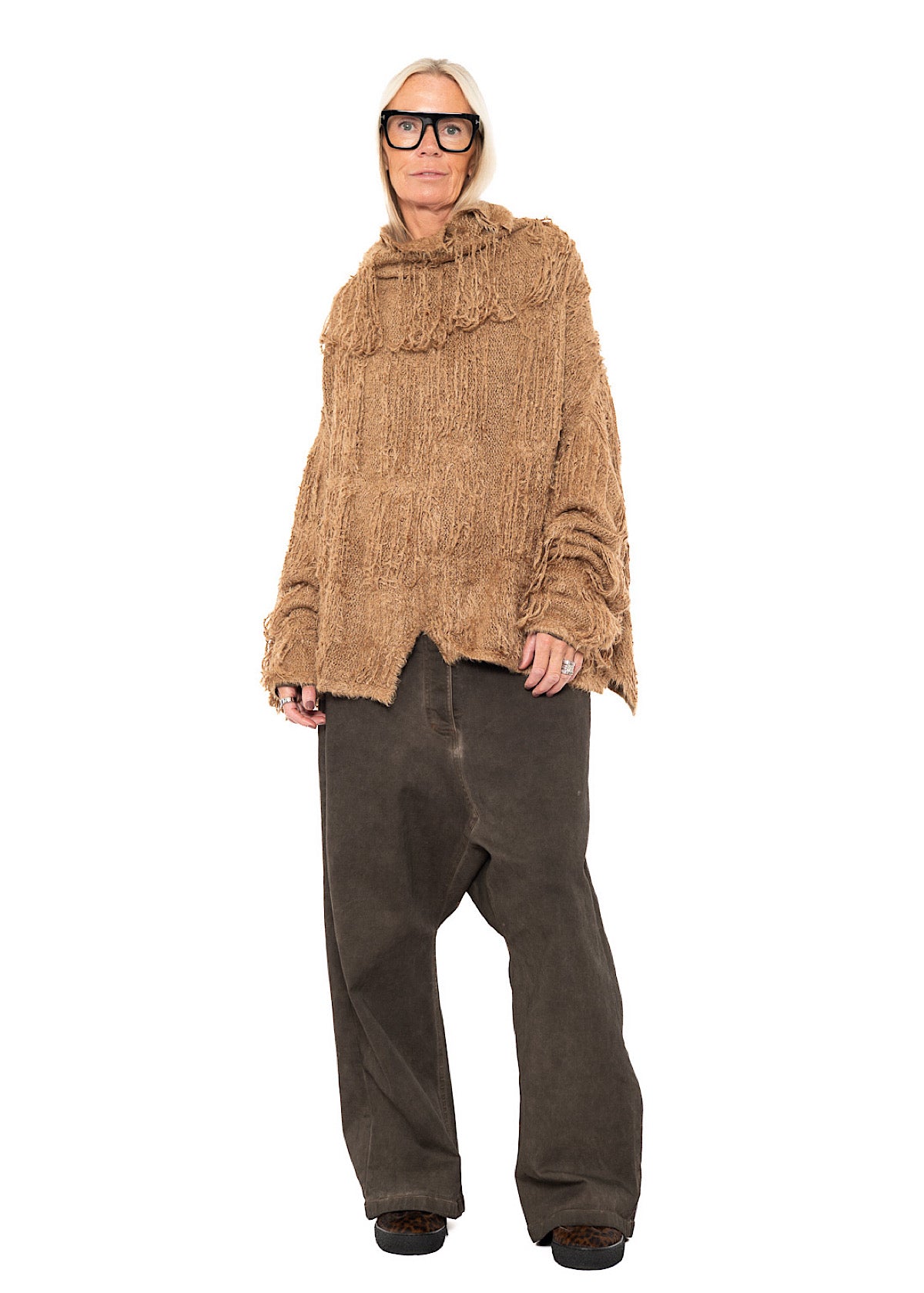 GARMENT-DYED WIDE-LEG DENIM TROUSER