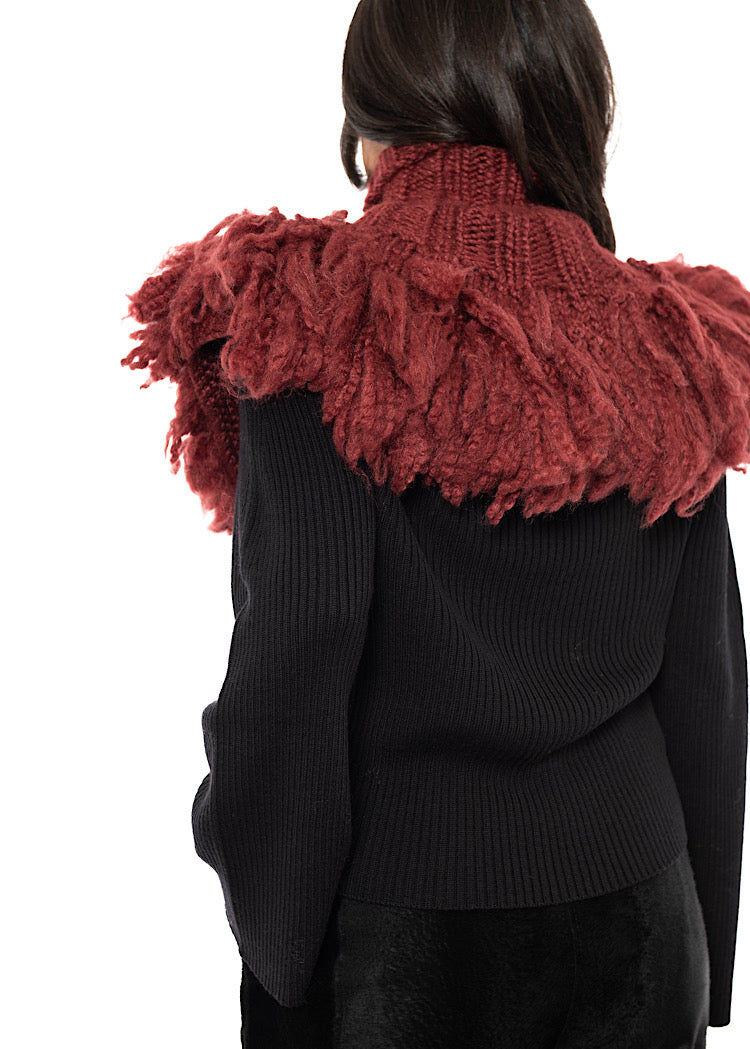 WOOL SILK CASHMERE KNIT COLLAR