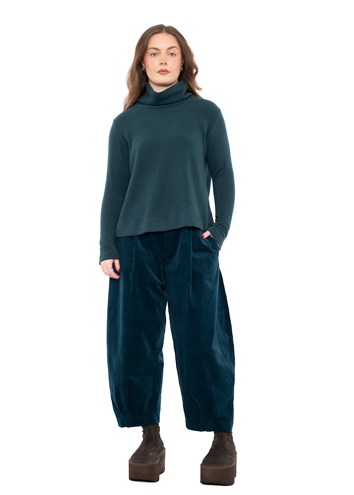 COTTON-FLEECE LYDIA PULLOVER