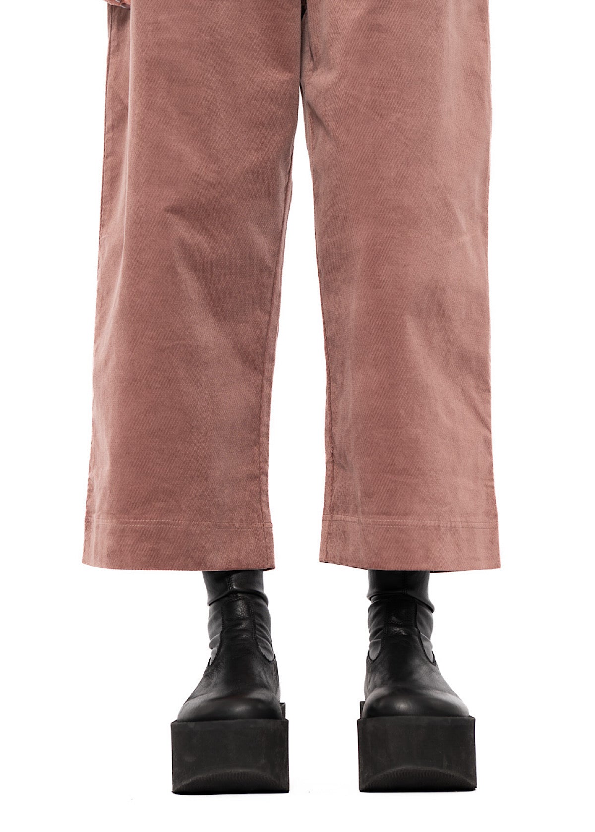 STRETCH-VELVET WIDE LEG TROUSER