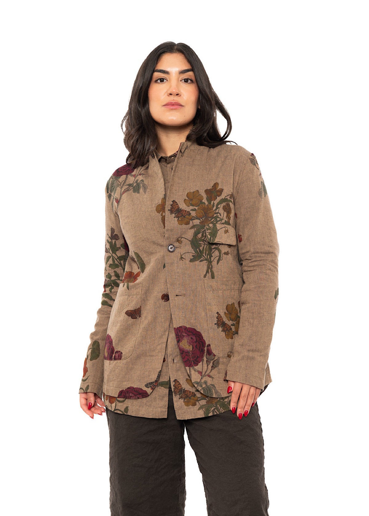 BOTANICAL PRINT TAILORED JACKET