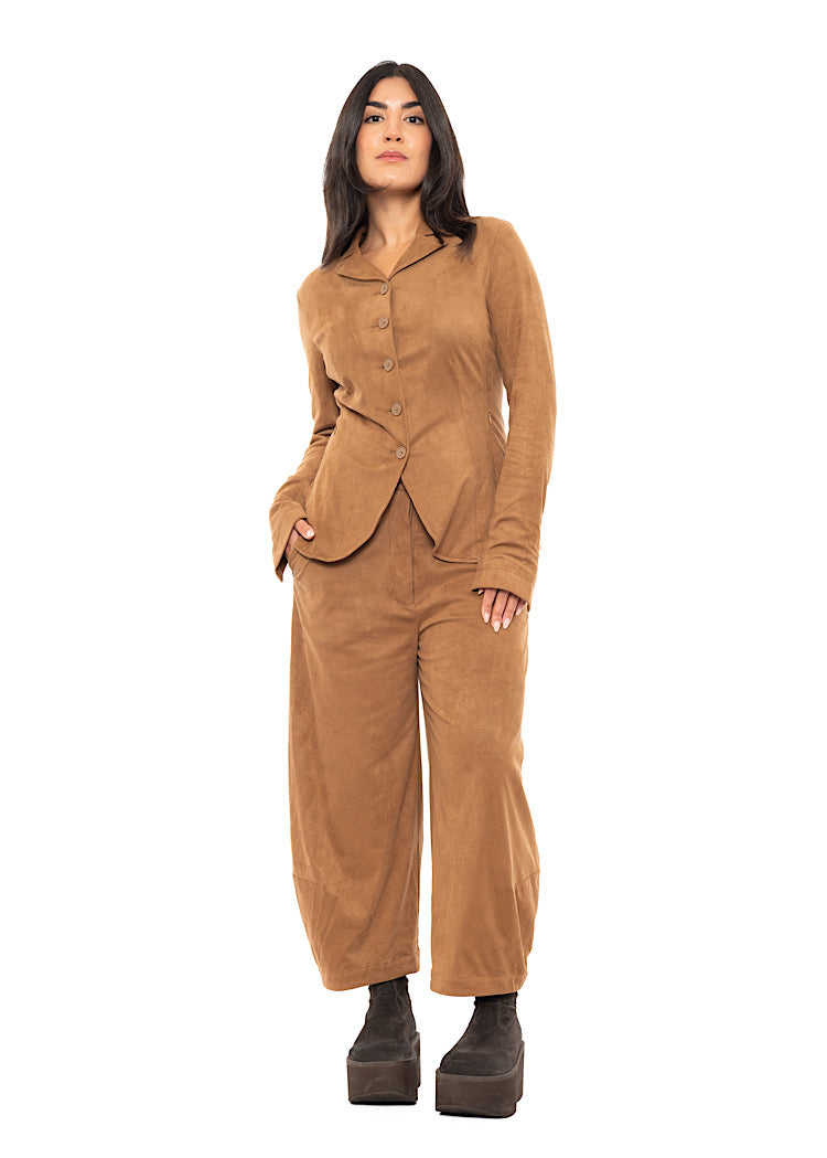 FAUX SUEDE BALLOON TROUSER
