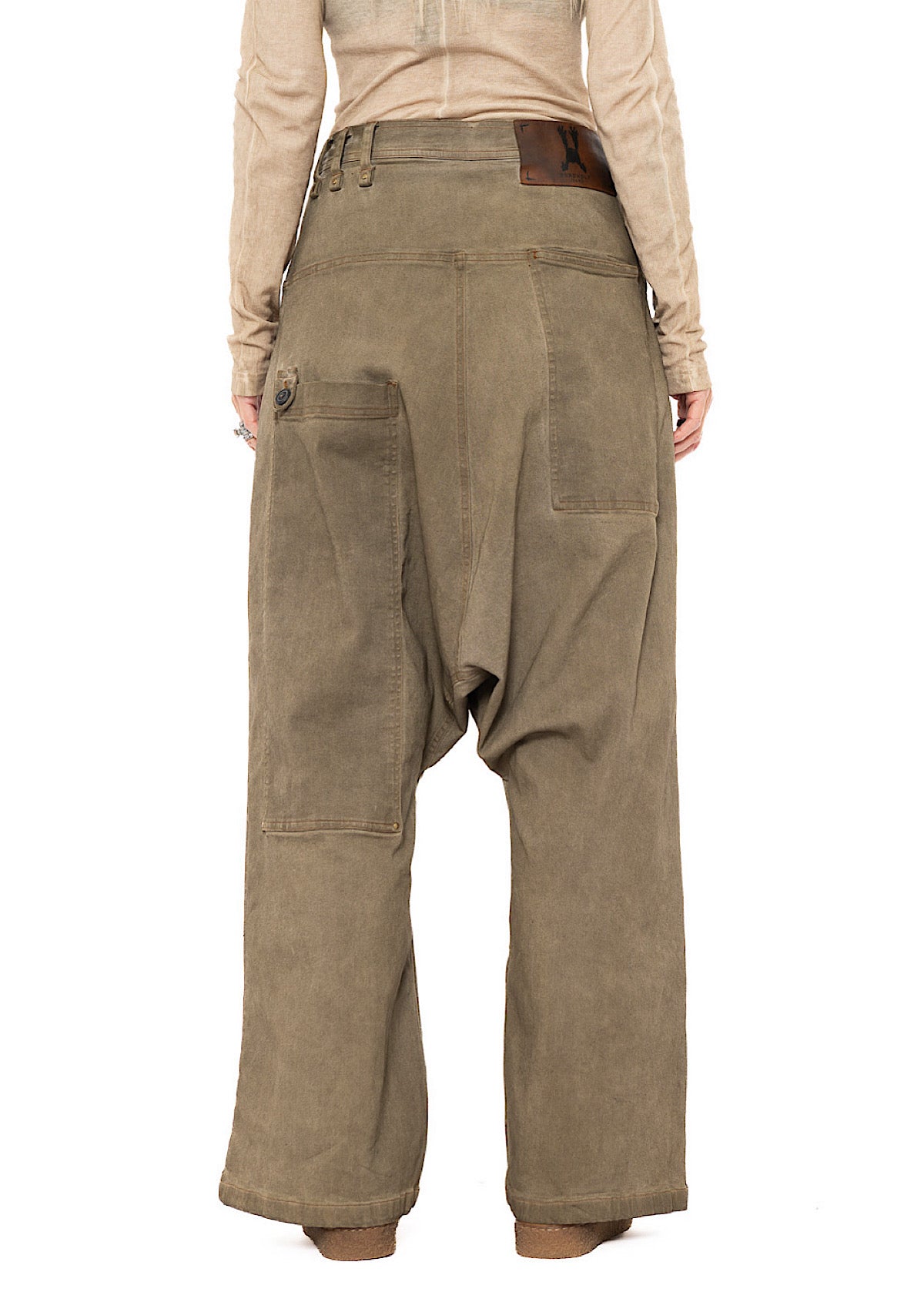 GARMENT-DYED WIDE-LEG DENIM TROUSER
