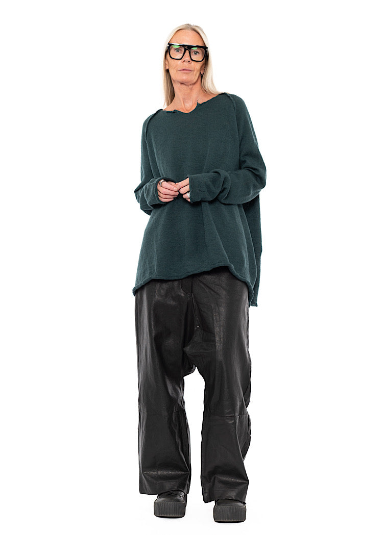 RELAXED BOILED WOOL PULLOVER