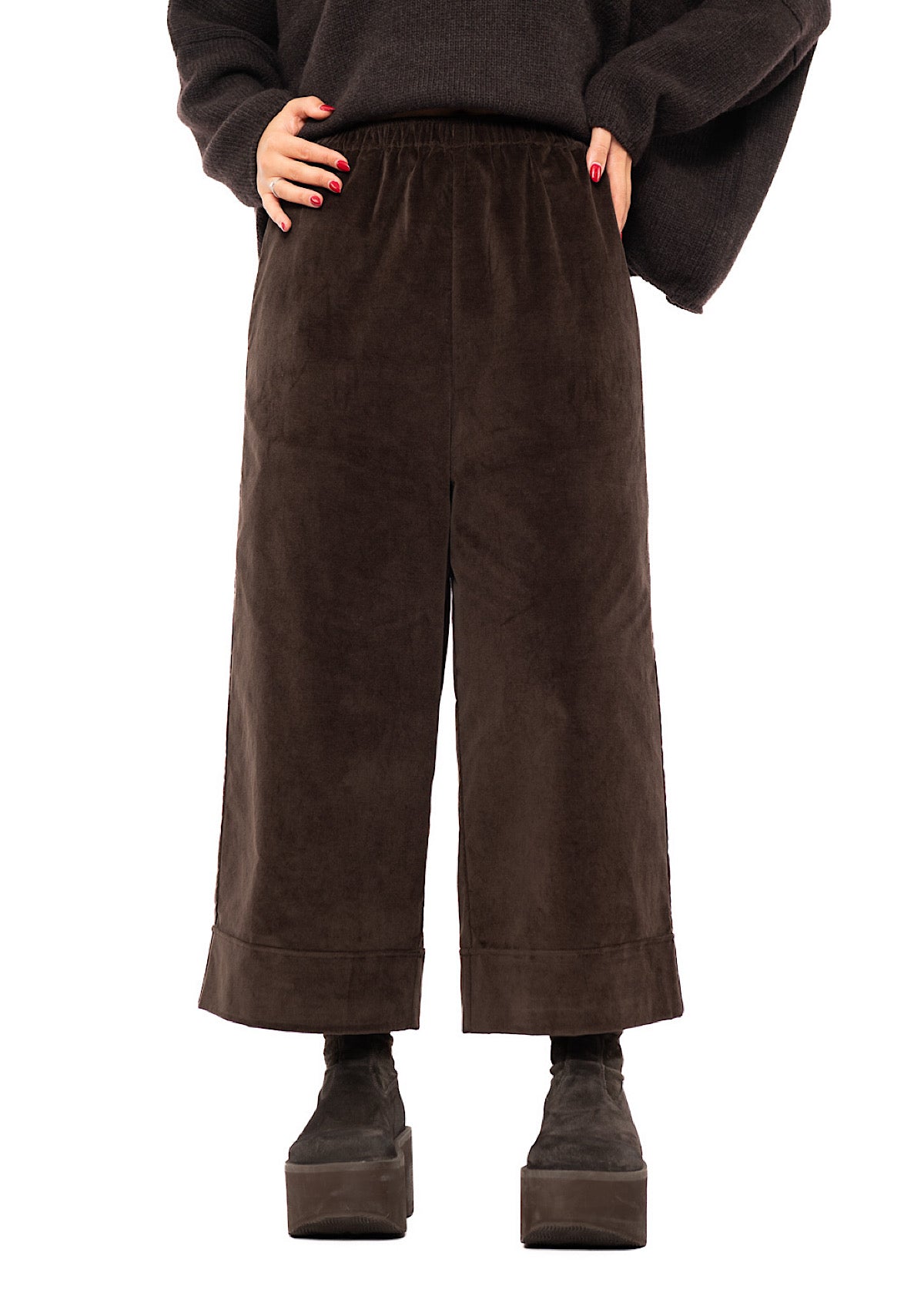 VELVET WIDE LEG GIONA TROUSER