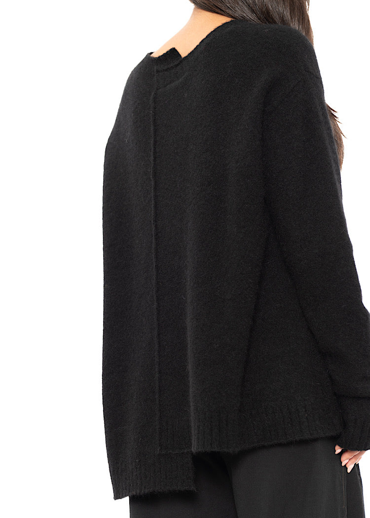 BRUSHED MÉLANGE KNITTED PULLOVER