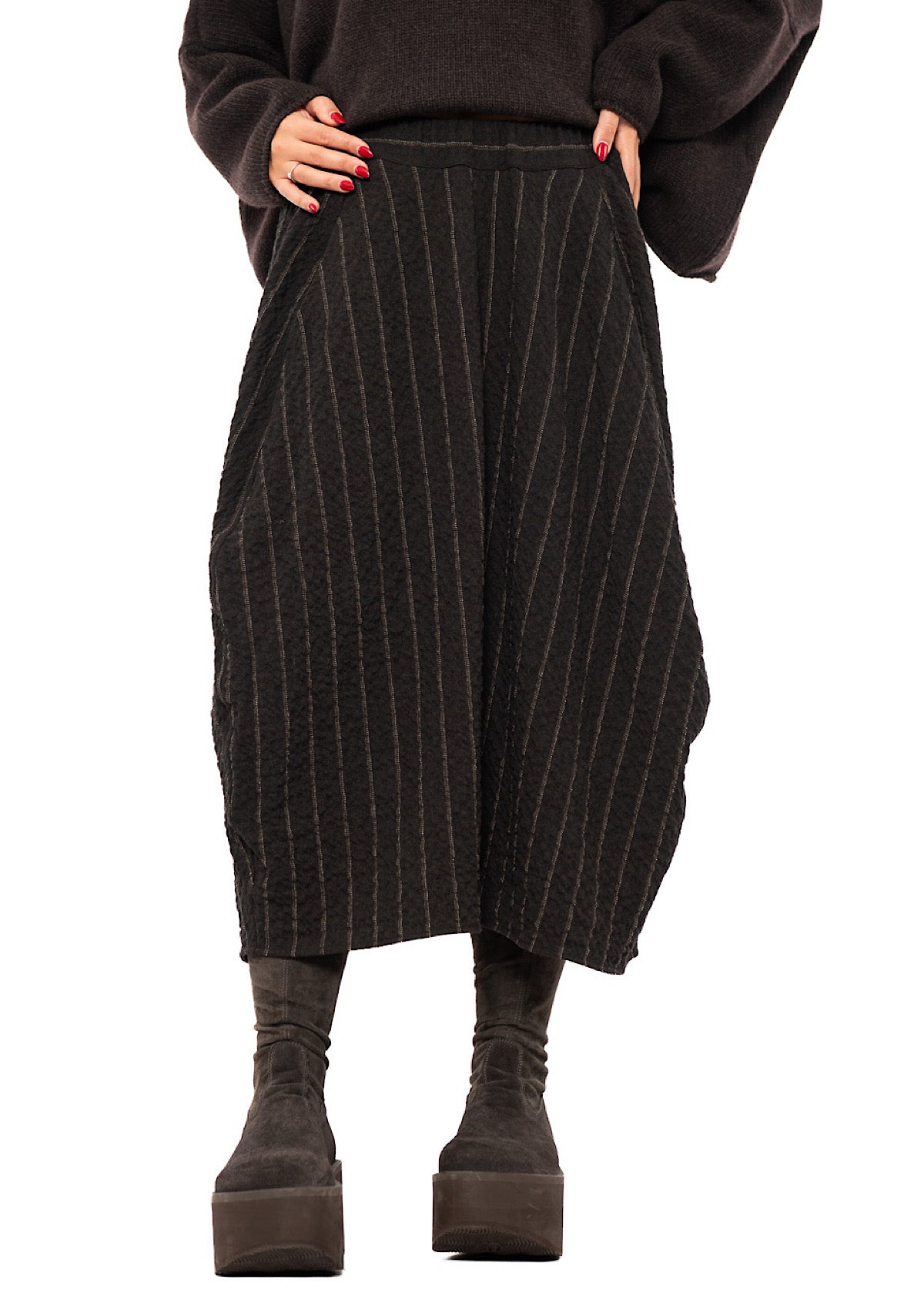 STRIPED WOOL BLEND ISOTTA SKIRT