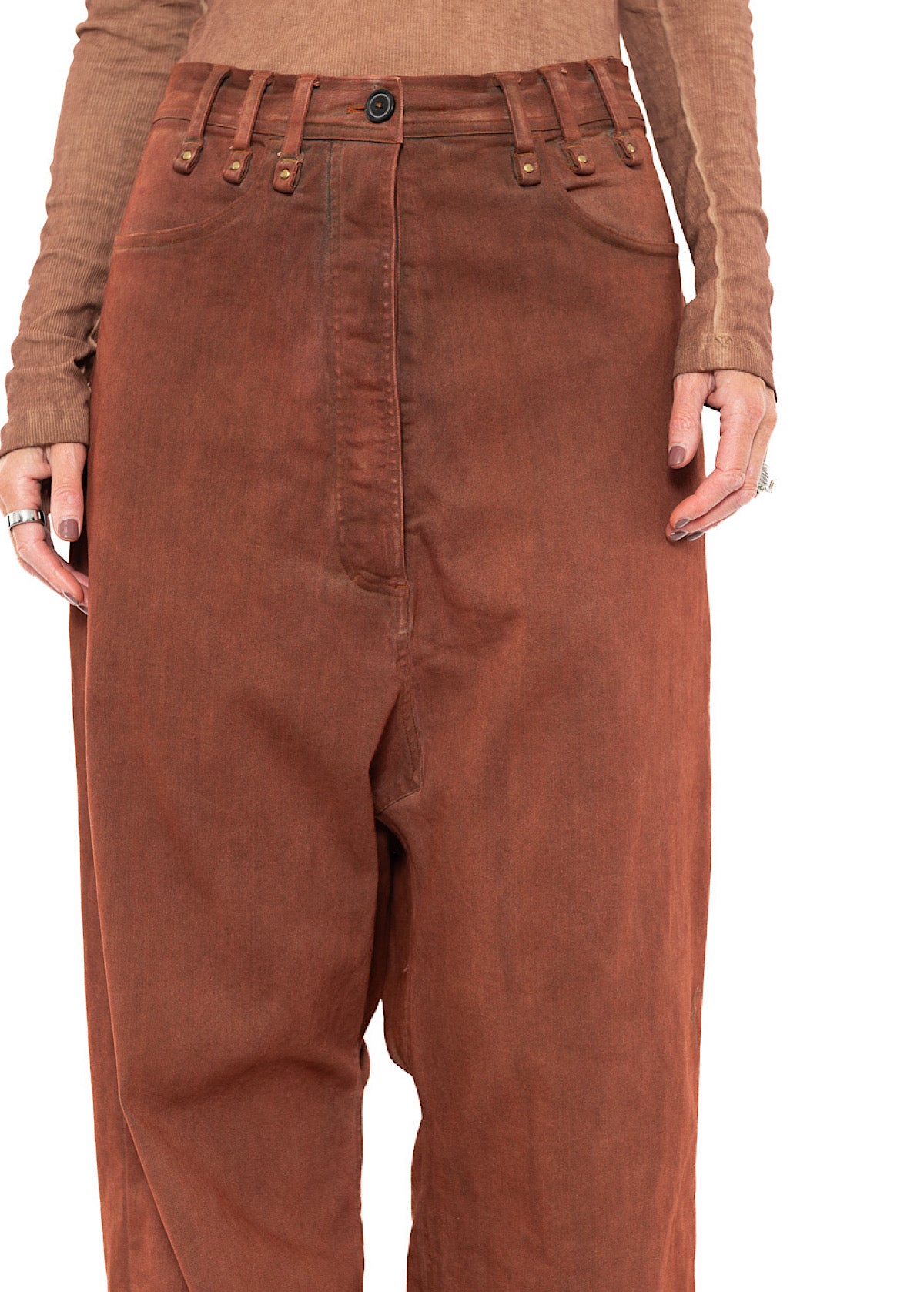 GARMENT-DYED WIDE-LEG DENIM TROUSER