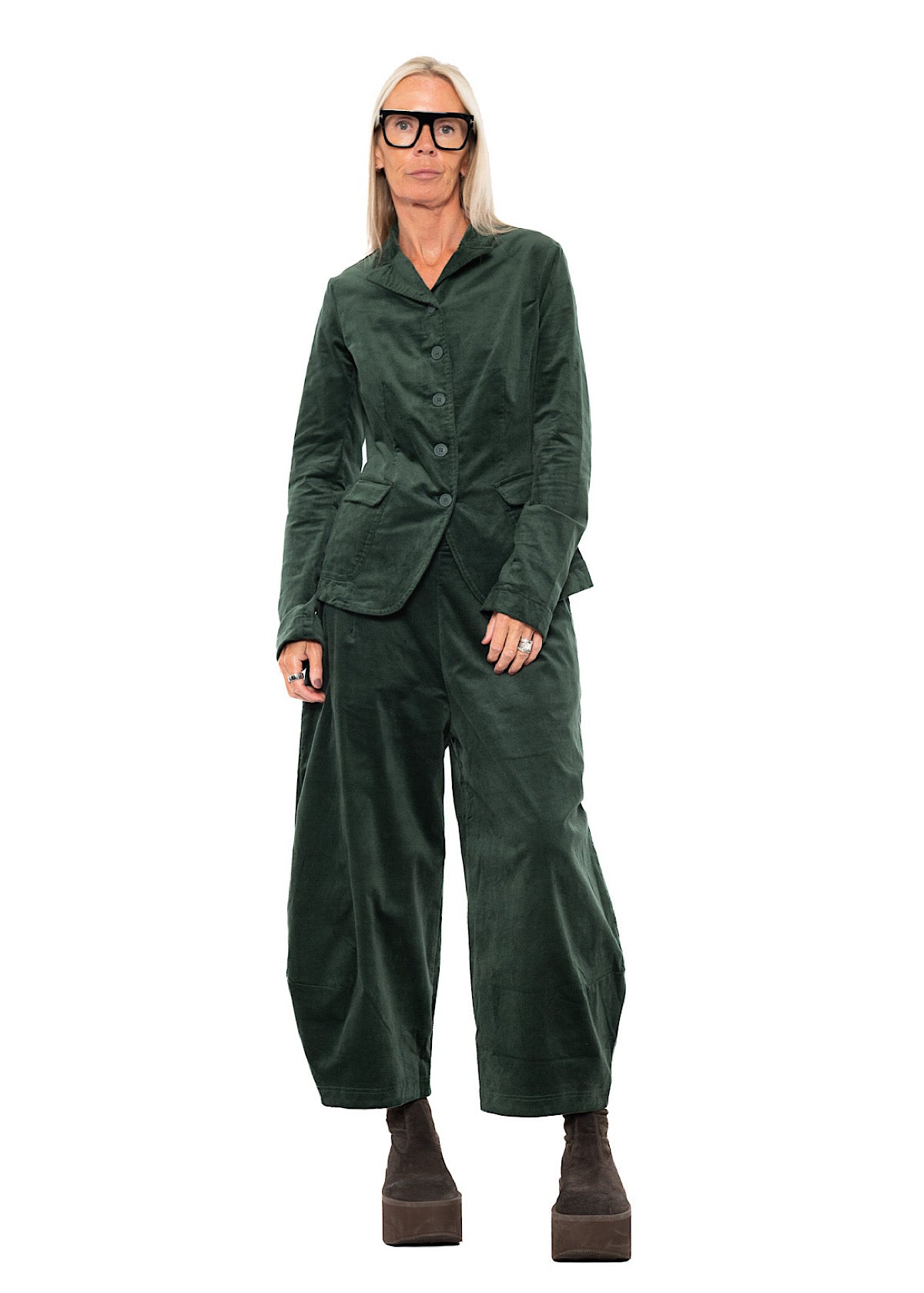 TAILORED STRETCH-VELVET JACKET
