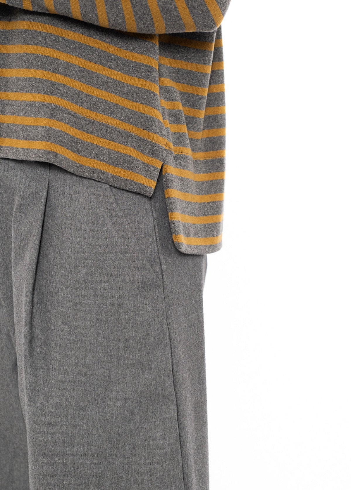 STRIPED COTTON-FLEECE MOYET PULLOVER
