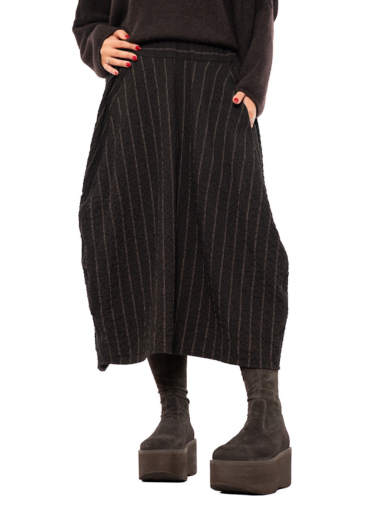 STRIPED WOOL BLEND ISOTTA SKIRT