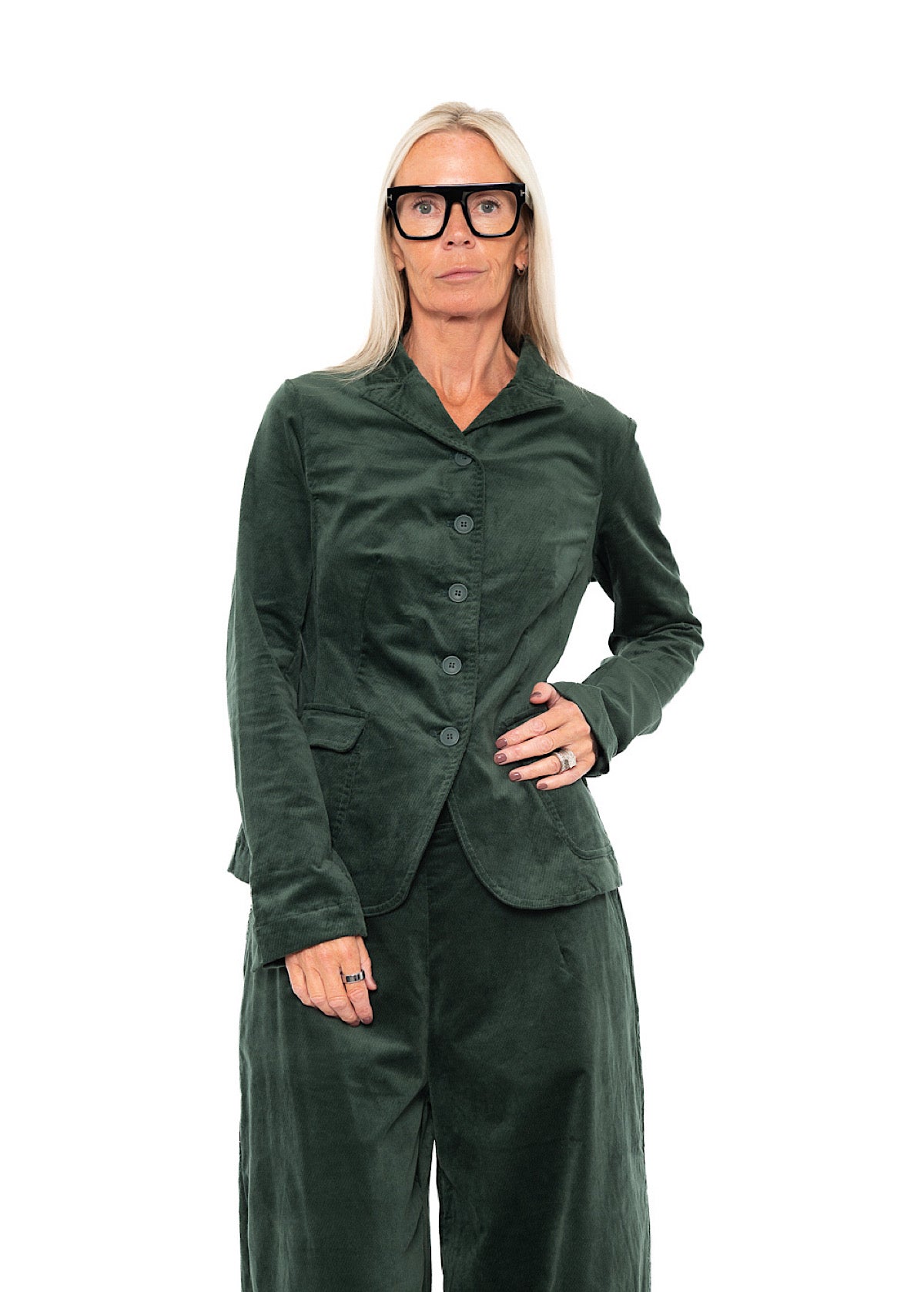 TAILORED STRETCH-VELVET JACKET