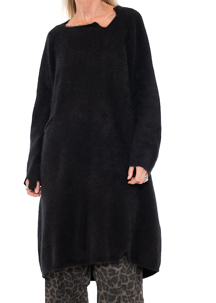 SIGNATURE RACCOON HAIR KNITTED TUNIC