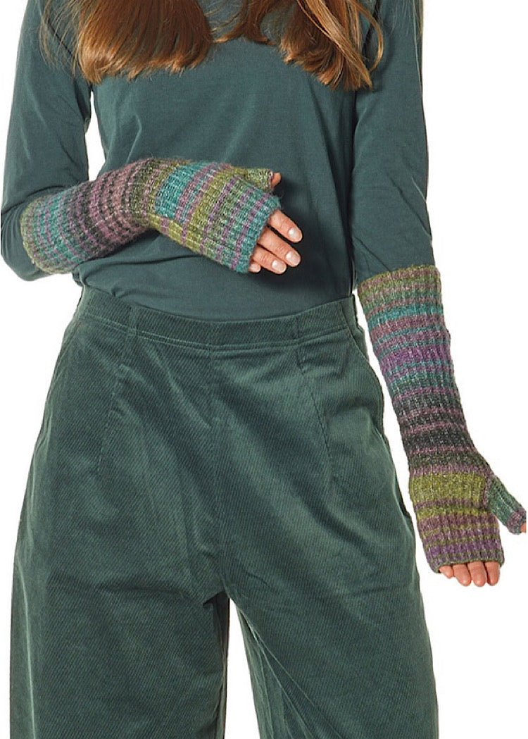 MULTICOLOUR STRIPE FINGERLESS CUFF