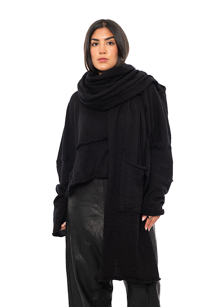 BOILED WOOL POCKET SCARF