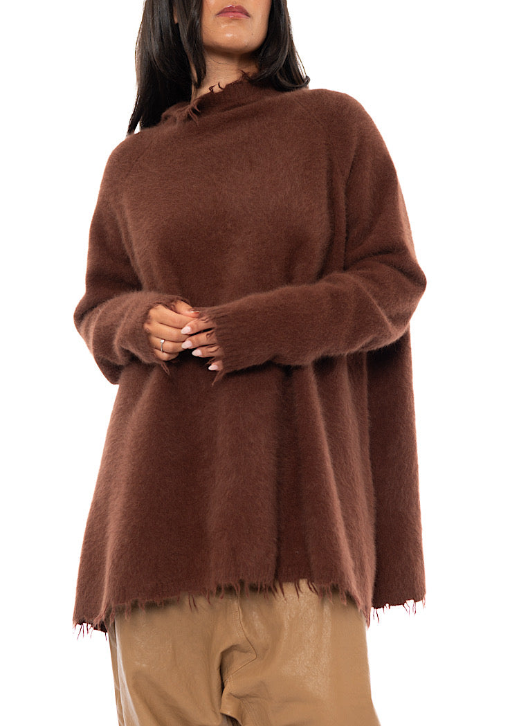 OVERSIZED FOX WOOL SILK KNITTED TUNIC