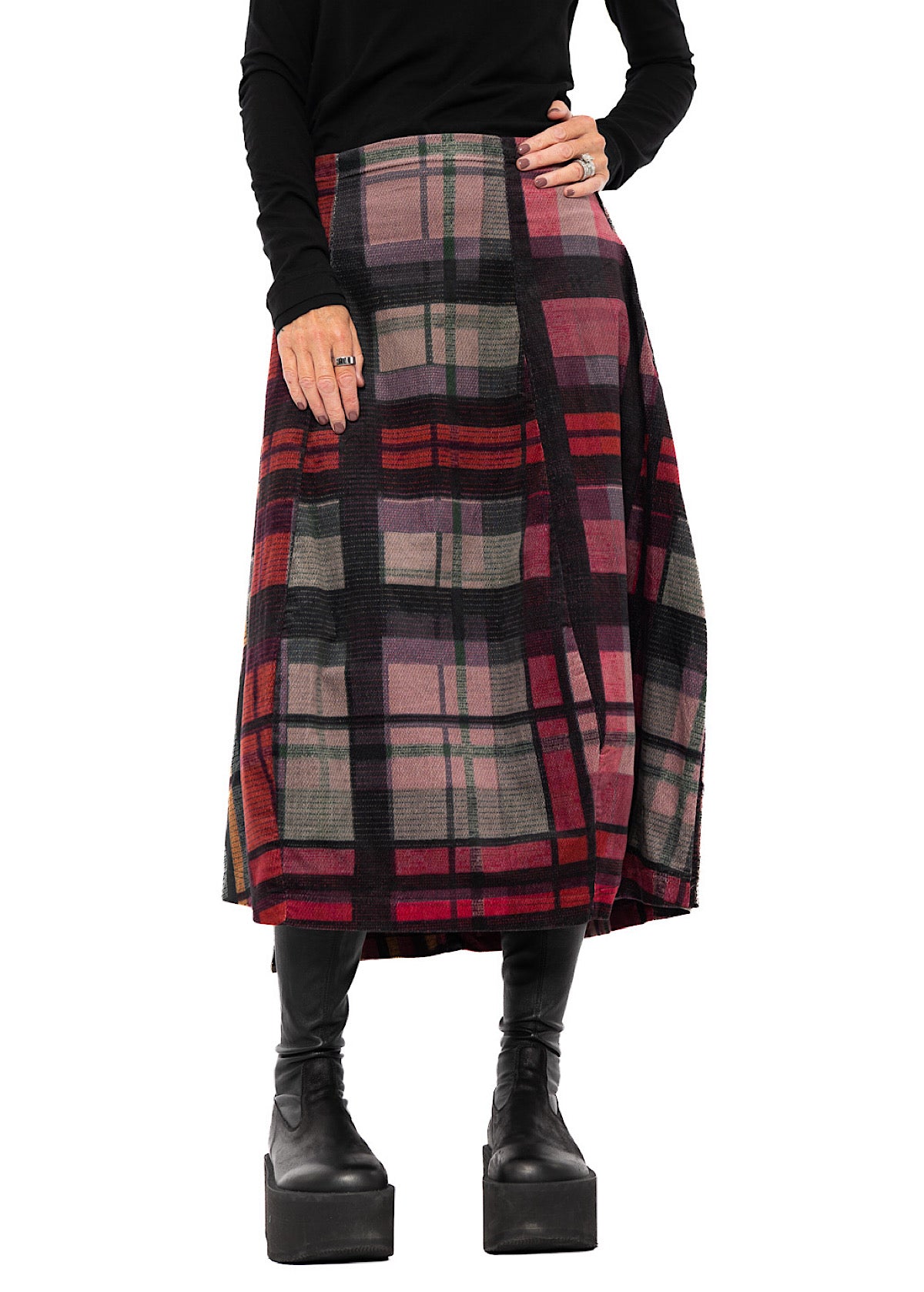 HERITAGE CHECK BALLOON SKIRT