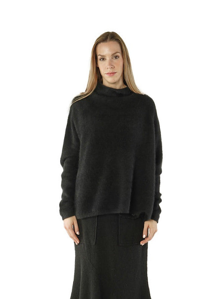 SIGNATURE RACCOON FUNNEL NECK KNIT