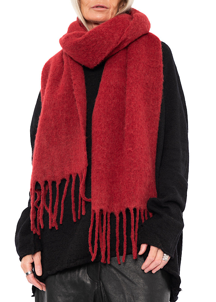 FRINGED ALPACA-BLEND SCARF