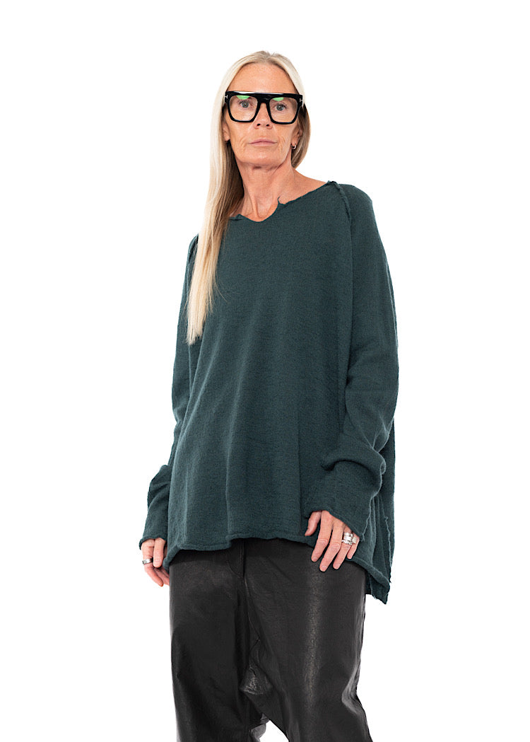 RELAXED BOILED WOOL PULLOVER
