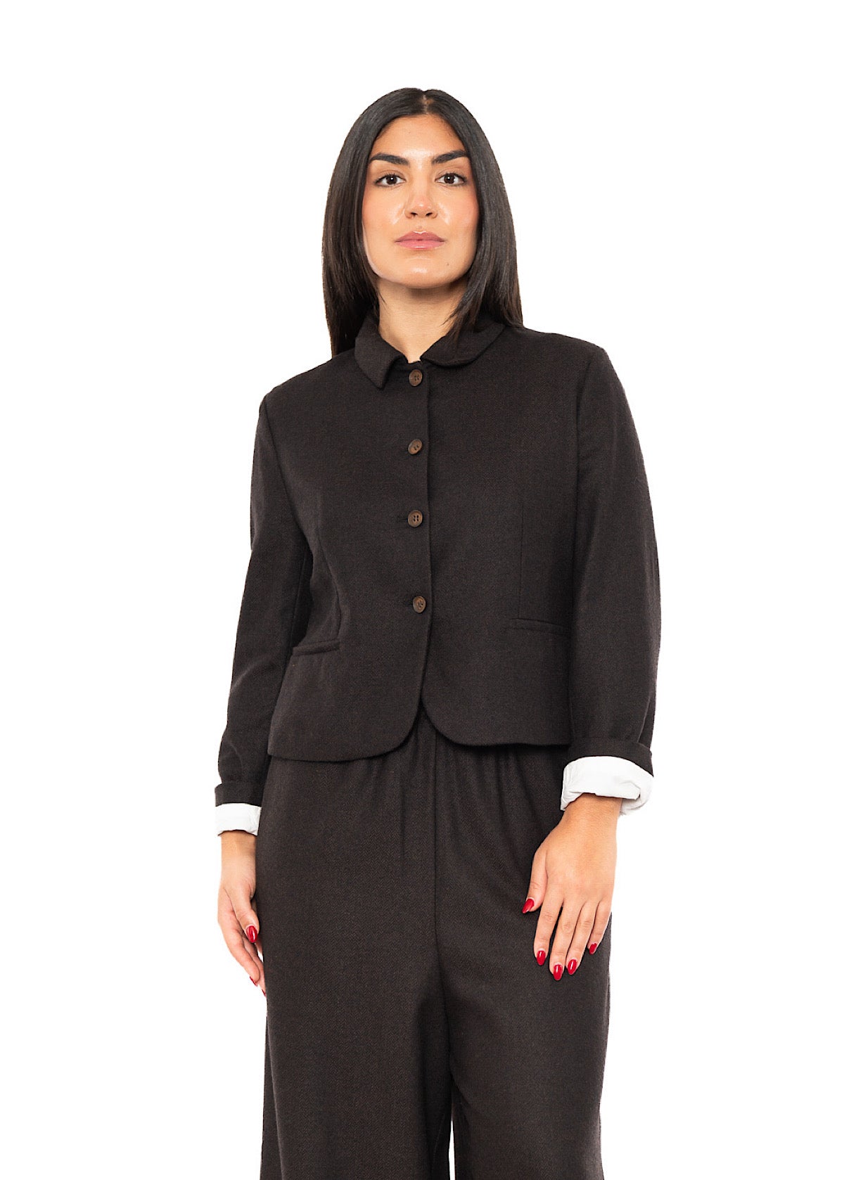 CROPPED HERRINGBONE GINNY JACKET