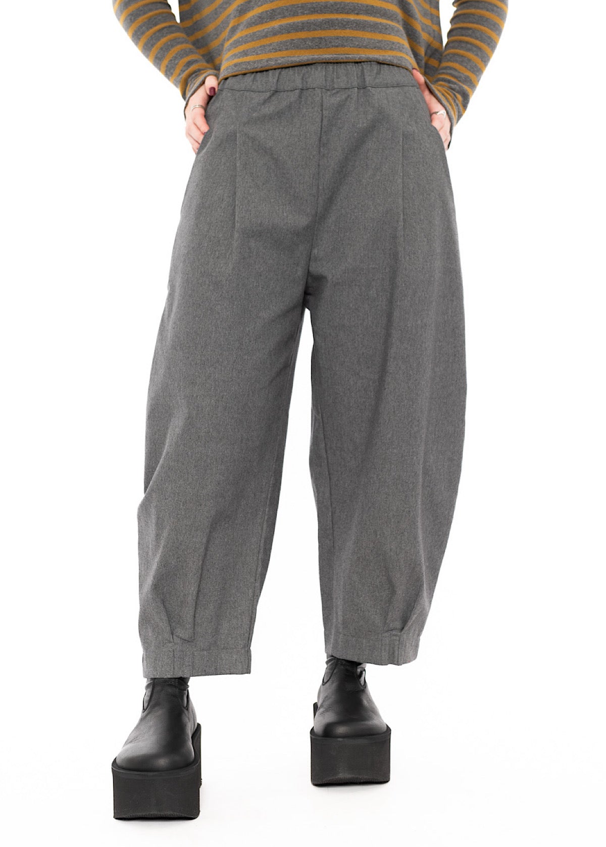 STRUCTURED COTTON-MIX BIANCO D TROUSER