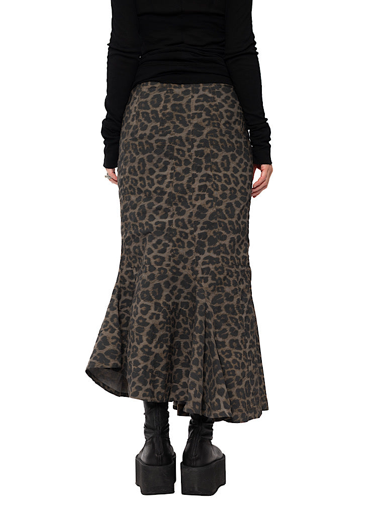 SCULPTURAL LEOPARD SKIRT