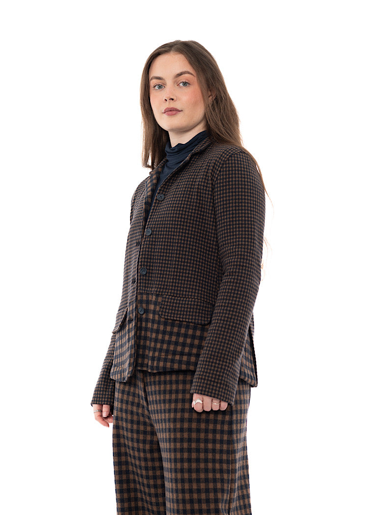 MIXED-CHECK TAILORED YASMIN JACKET