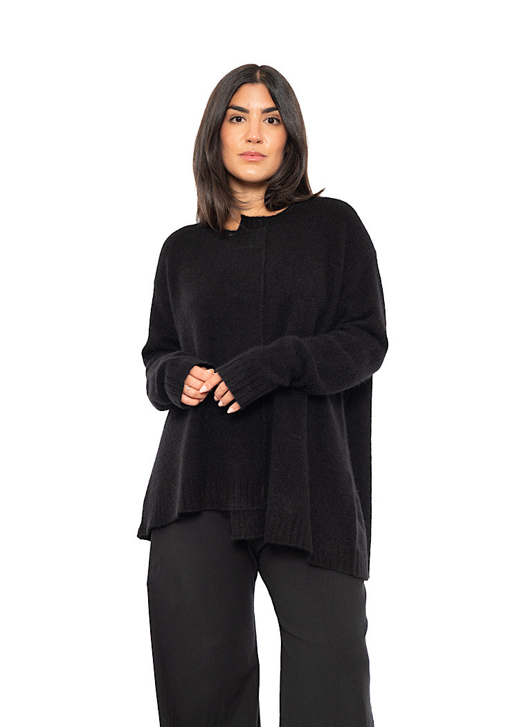 BRUSHED MÉLANGE KNITTED PULLOVER
