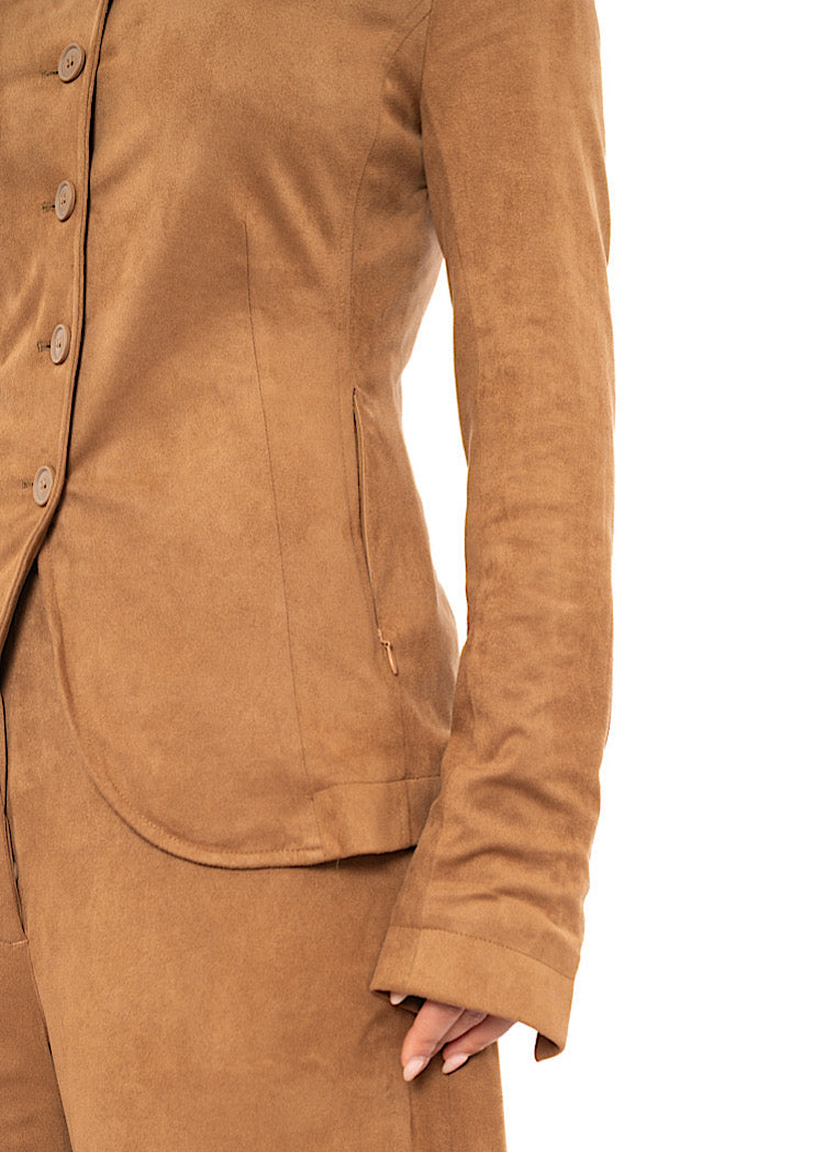 FAUX SUEDE TAILORED JACKET