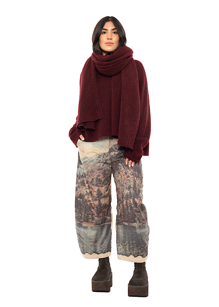 BRUSHED MÉLANGE KNITTED SCARF