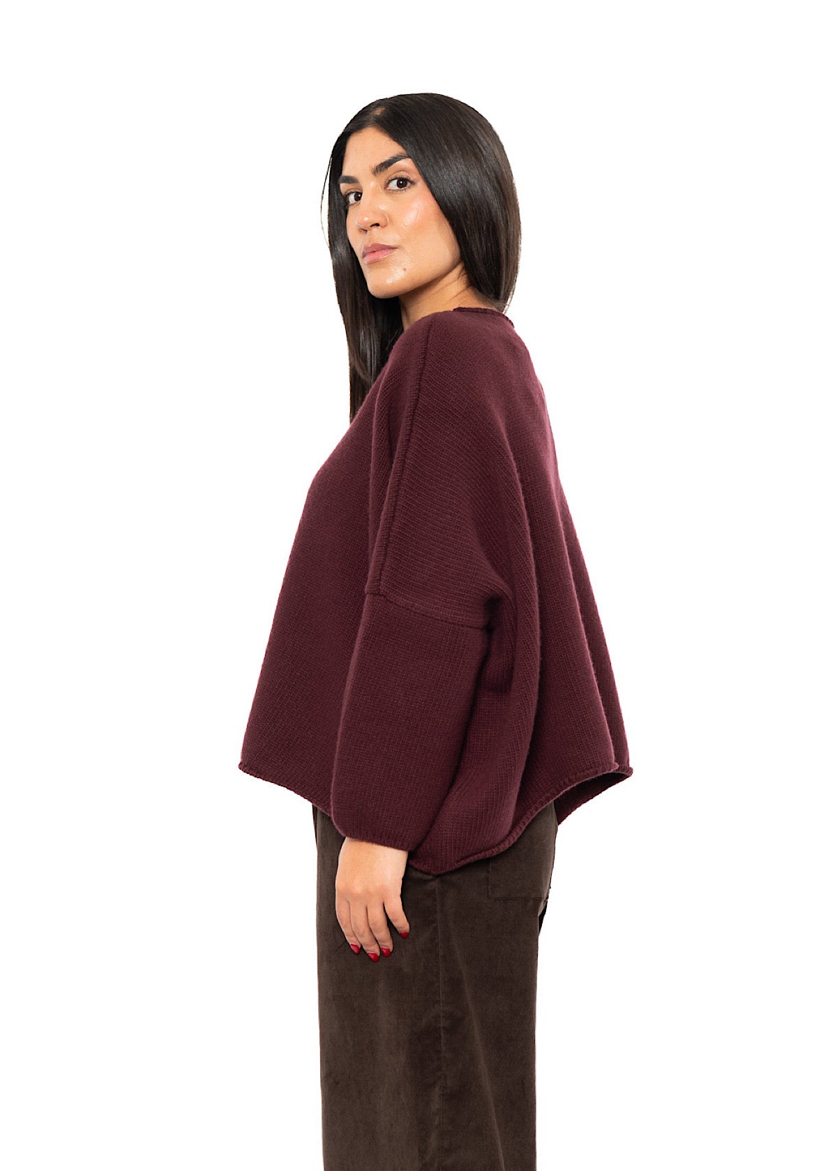 CROPPED CASHMERE BLEND FAUSTA PULLOVER
