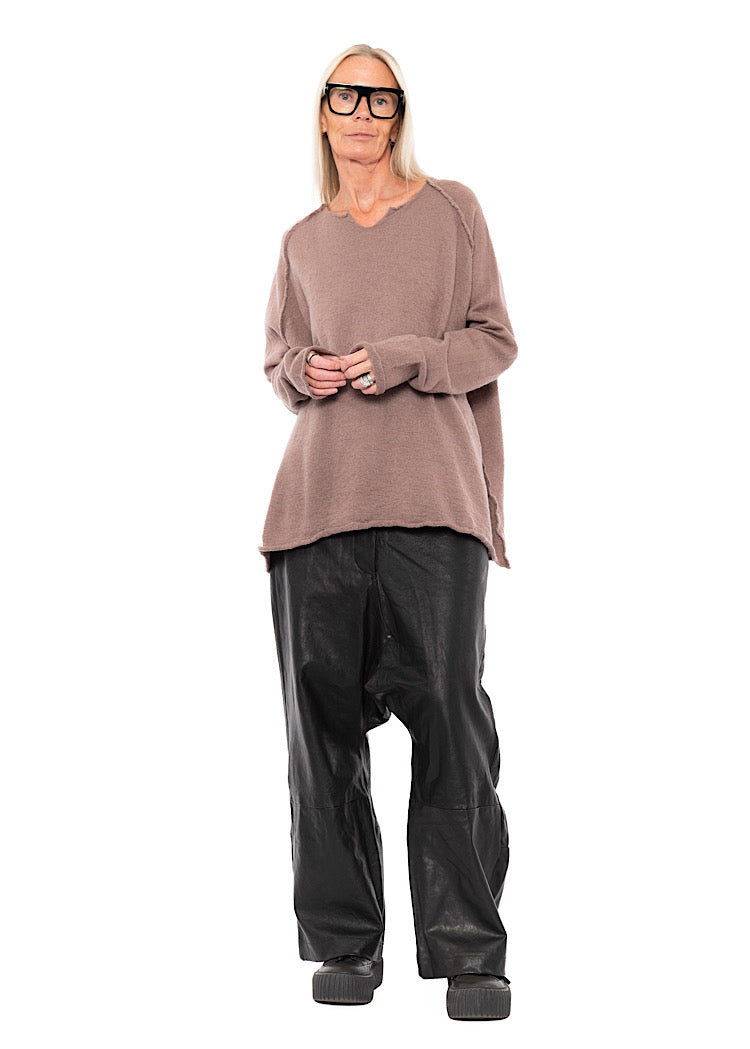 RELAXED BOILED WOOL PULLOVER