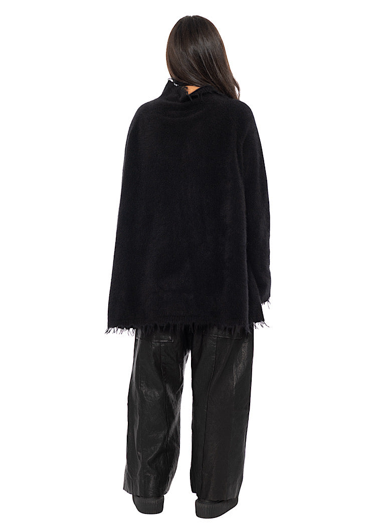 OVERSIZED FOX WOOL SILK KNITTED TUNIC