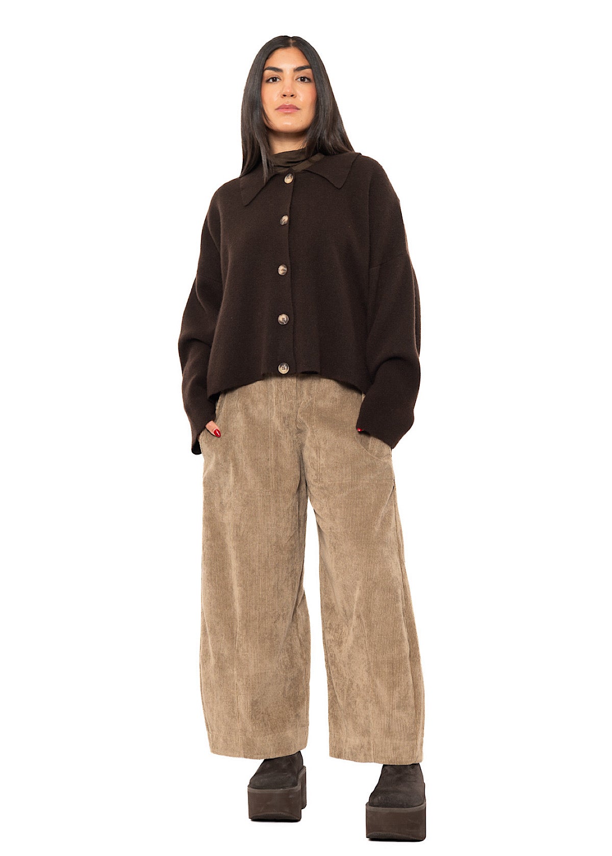 BOXY WOOL-MIX CARDIGAN