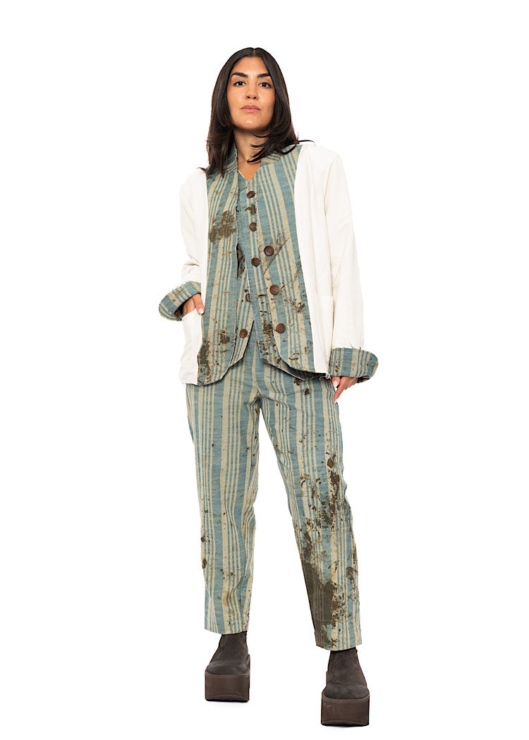 BOXY STRIPED COTTON JACKET