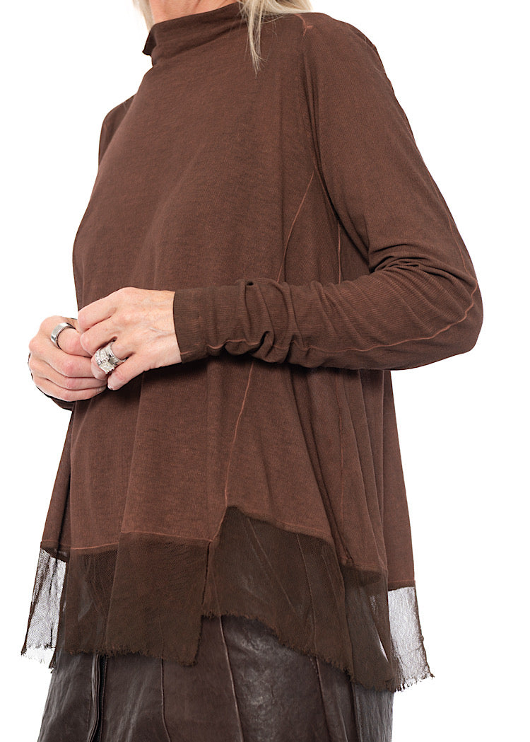 RELAXED NETTED HEM T-SHIRT
