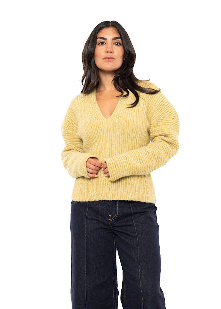 SCULPTURAL ALPACA WOOL BLEND PULLOVER