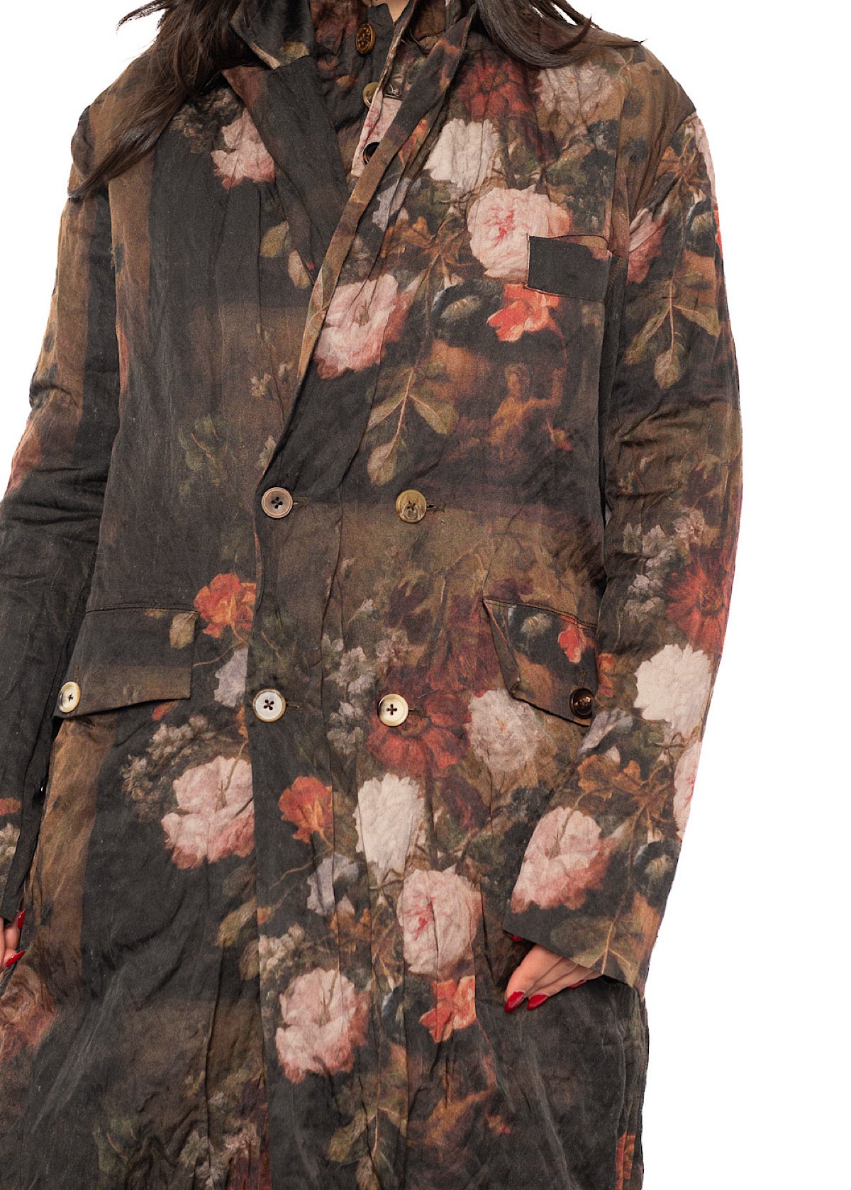 FLORAL PRINT OVERSIZED COAT