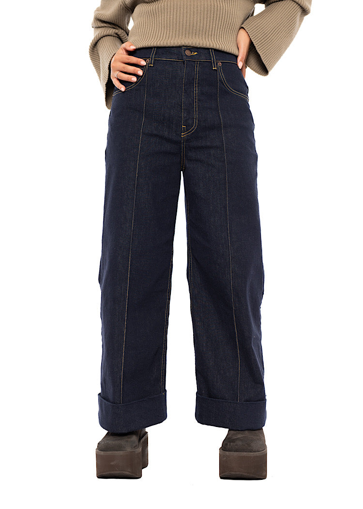 WIDE-LEG DENIM TROUSER